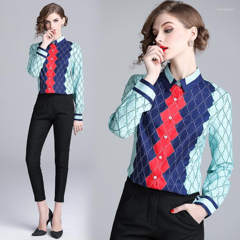 

Women's Blouses Light Blue Chemise Femme Full Long Sleeves Blusas Mujer De Moda Turn Down Collar Elegant Camisas Tops Women Sale, Picture shown