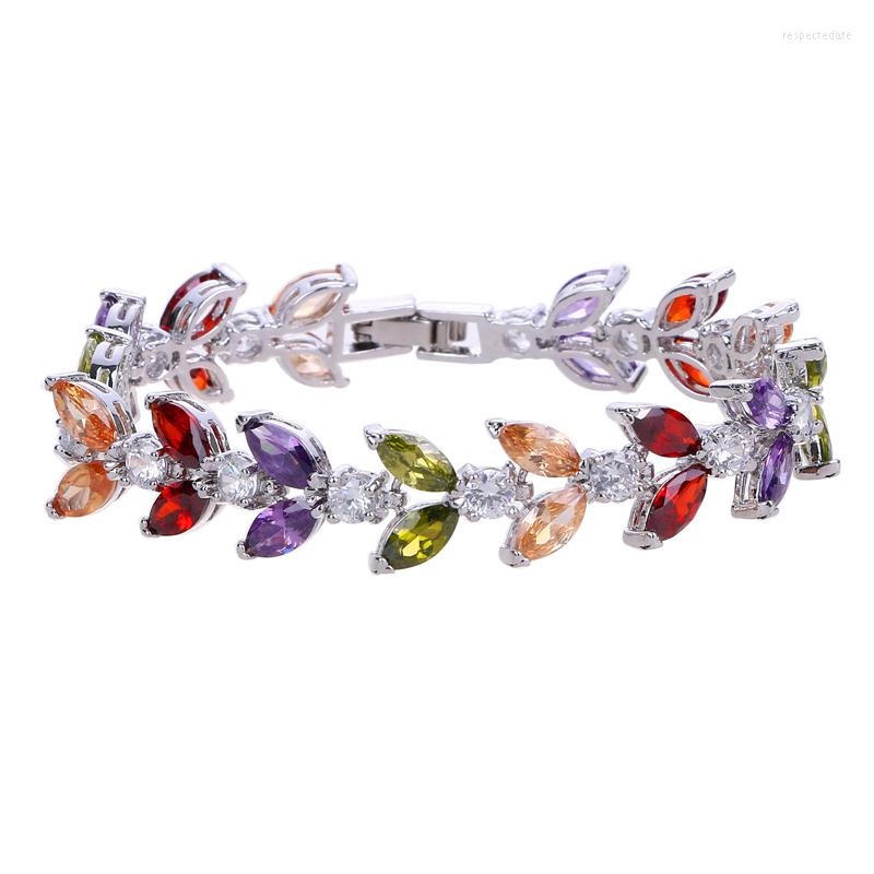 

Link Bracelets Bettyue Top Quality Silver-color Zircon Multicolor Jewelry Austrian Crystal For Women Gift