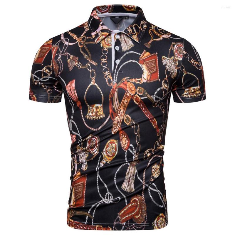 

Men's Casual Shirts V-Neck Men's Tops Sleeve Summer Short T-shirt Fashion Loose Printing Blouse, Black