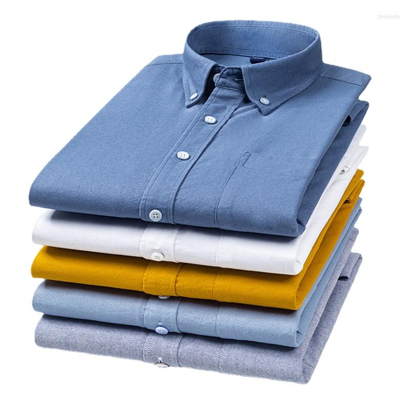 

Men's Casual Shirts Cotton Oxford Shirt Men Button Striped Plaid Long-Sleeved Collar Design Regular Fit High Quality, T0c17-07