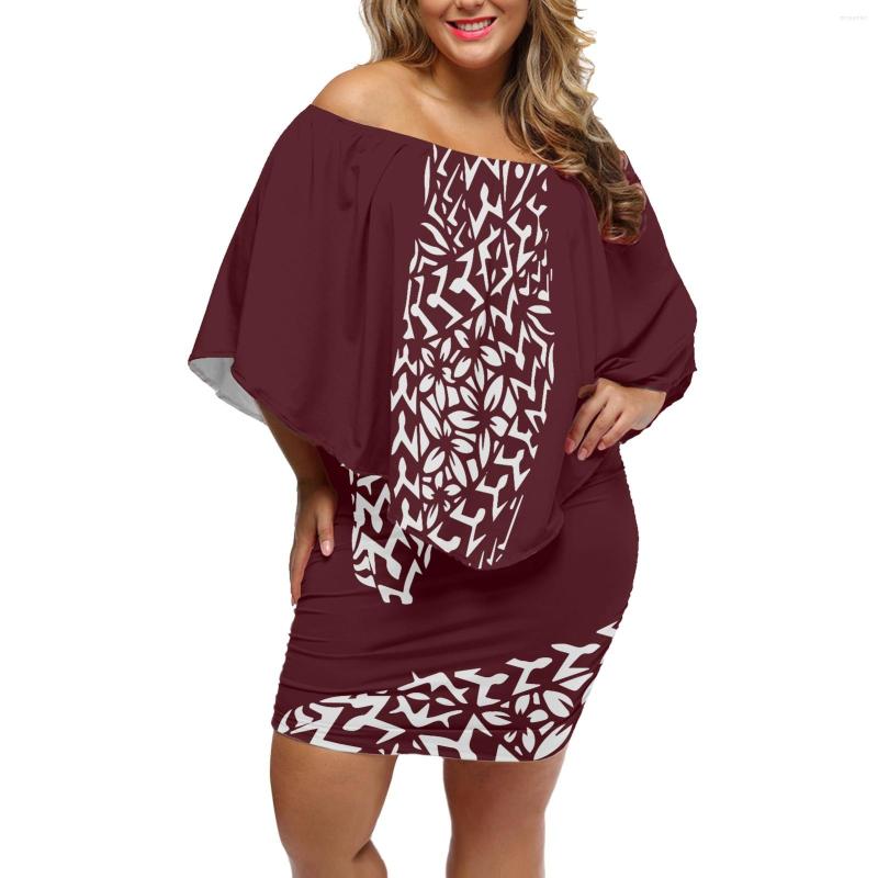 

Casual Dresses Sexy Half-Sleeved Dress High Quality Polynesian Traditional Tribal Print Party Hip Covered Mini Skirt For Summer, Zsn221104007x11