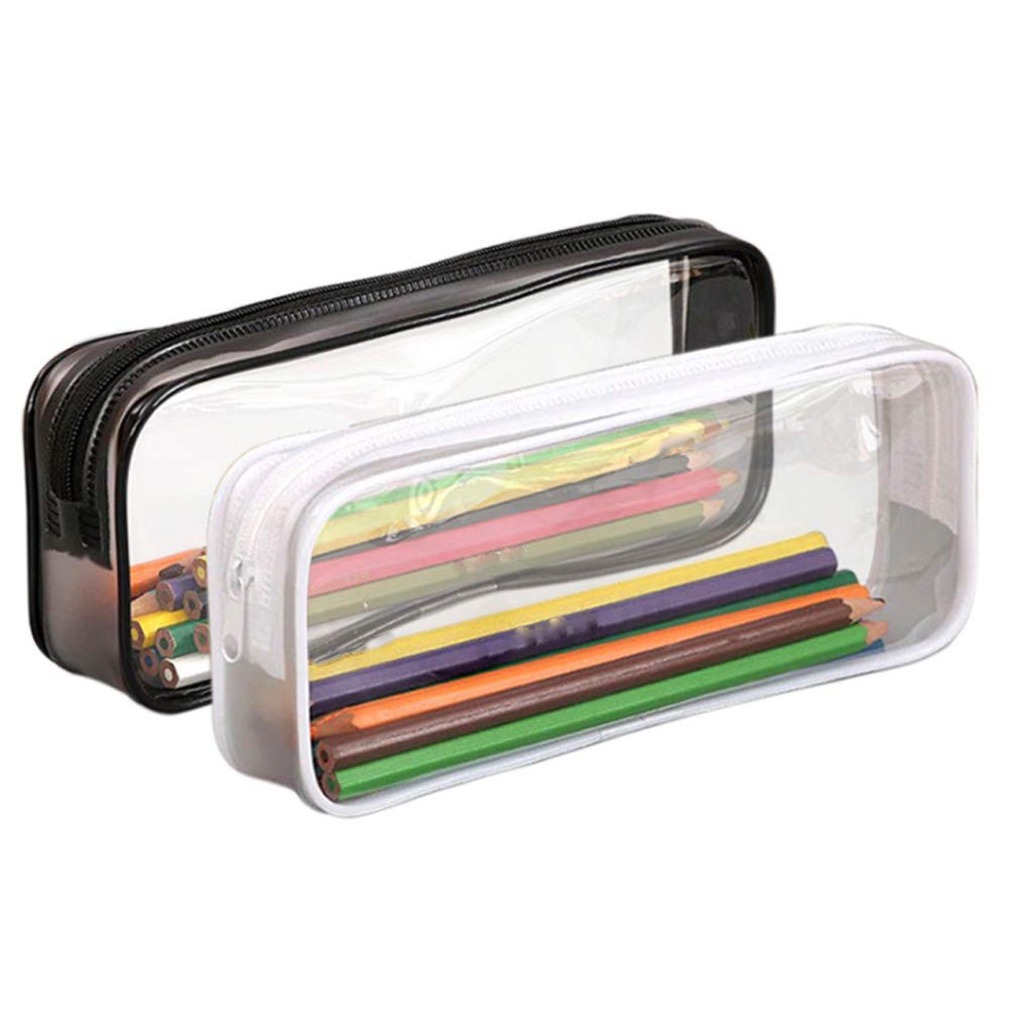 

Transparent PVC Pencil Bag Waterproof Pen Case Pouch School Student Supplies 1223439