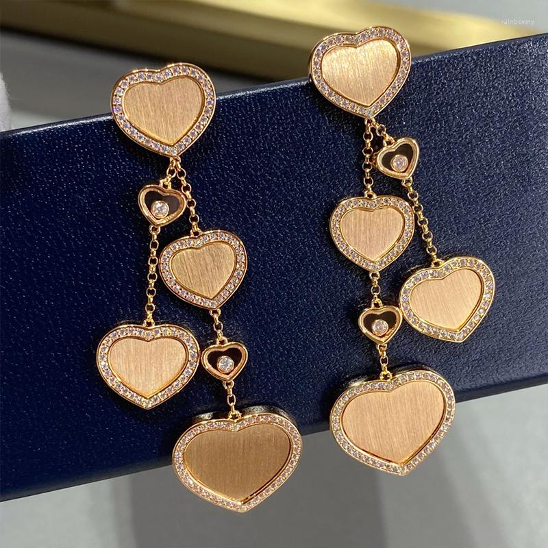 

Stud Earrings Winter High Quality Fashion Jewelry Ladies Fringe Heart European Exquisite Party Dinner Accessories