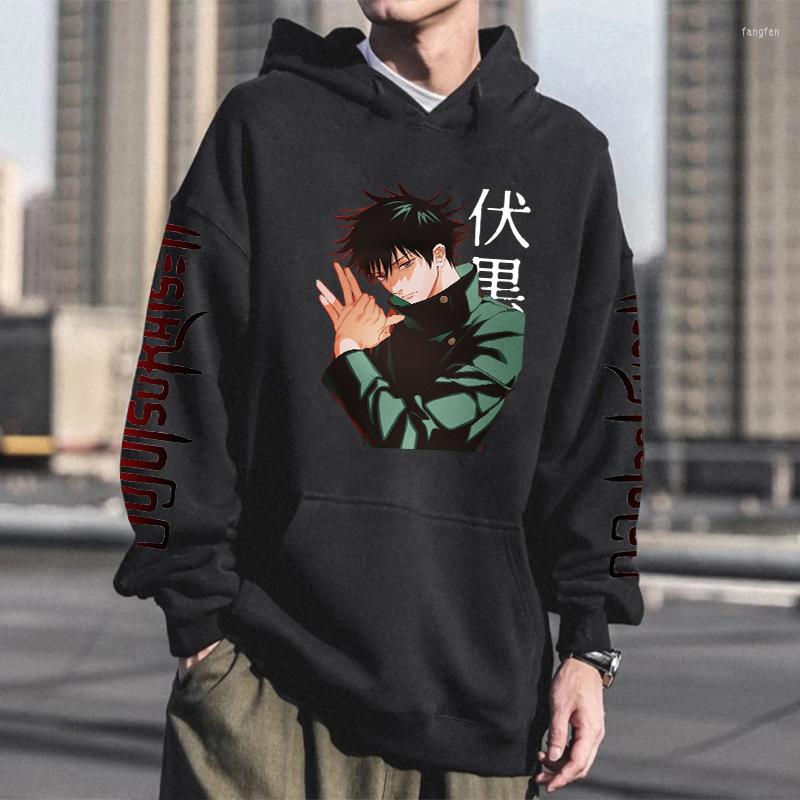 

Men's Hoodies Janpanese Anime Jujutsu Kaisen Fushiguro Printed Sweatshirt For Women Harajuku Cartoon Pullovers Men Winter Warm, Blue
