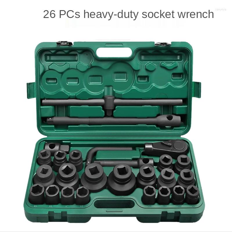 

Professional Hand Tool Sets 26pcs Heavy-duty Socket Wrench 3/4 Hexagon Chrome Molybdenum Steel Black