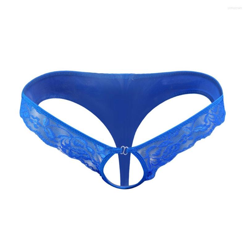 

Underpants Men's Sexy Lace Breathable Opening Crotch G Strings Briefs Panties Knickers Underwear Jockstrap Men Bikini Tight T Pants, Purple