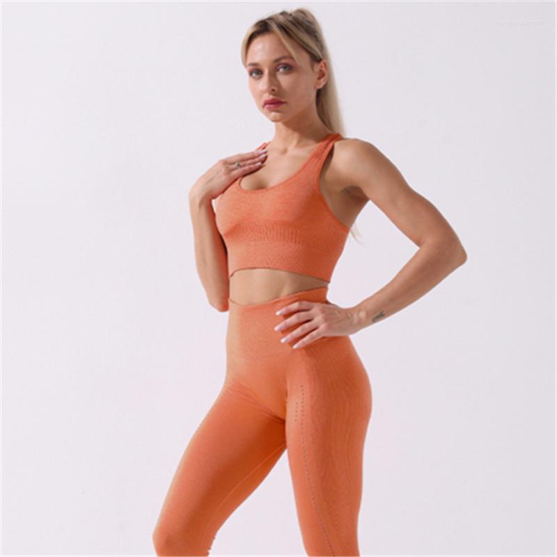 

Active Sets Pure Color Breathable Woman Clothing Sports Suit Yoga Set Top Workout Running Bra High Waist Seamless Leggings Fitness, Red
