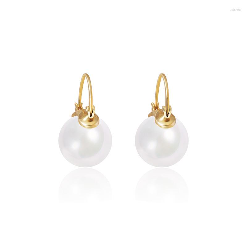 

Stud Earrings French Retro Hepburn Style High-End Small Jewelry White Natural Freshwater Large Pearl 2022 Summer