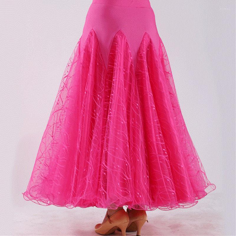 

Stage Wear Ballroom Dance Skirt Women Standard Holographic Red Waltz Modern Costumes, White