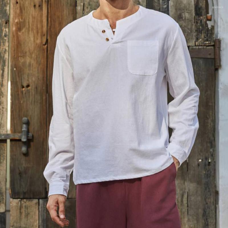 

Men's Casual Shirts Solid Color V Neck Men T-shirt Trendy All Match Quick Dry Top Anti-pilling Long Sleeve Summer For Daily Wear, Black