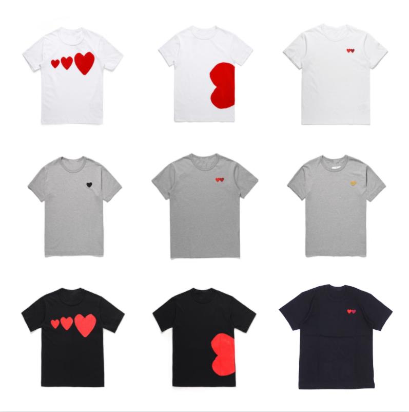 

Play Mens t Shirt Designer Red Commes Heart Casual Women Garcons s Badge Des Quanlity Ts Cotton Cdg Embroidery Short Sleeve