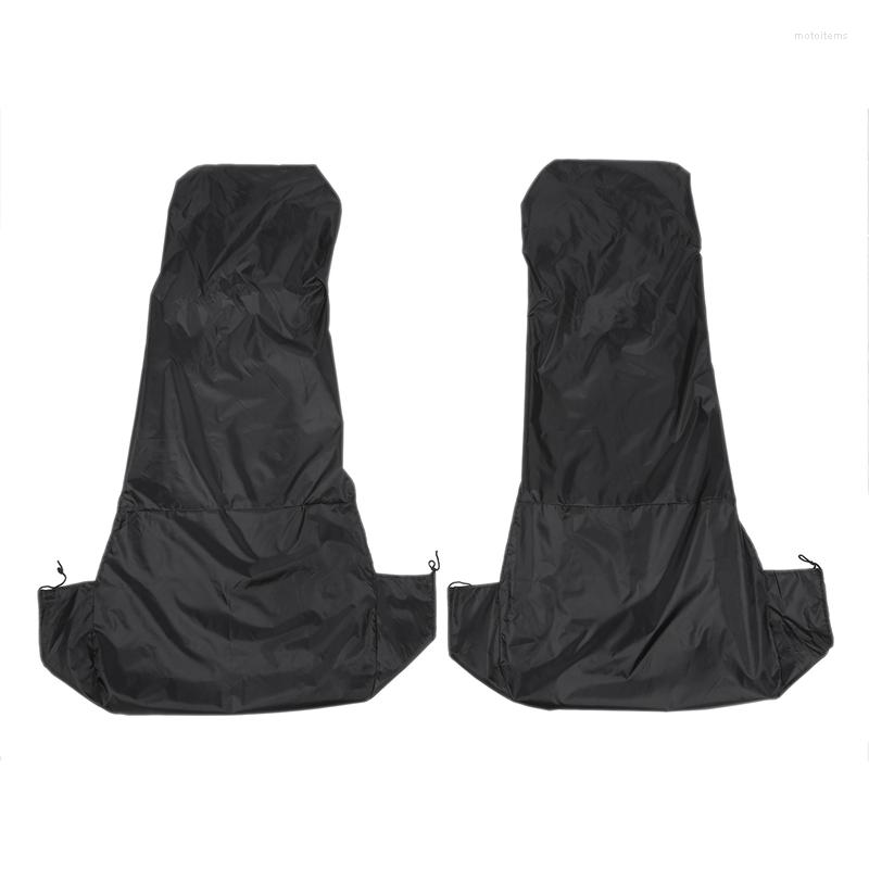 

Car Seat Covers 2x Universal Waterproof Nylon Front Van Protectors Black Pair