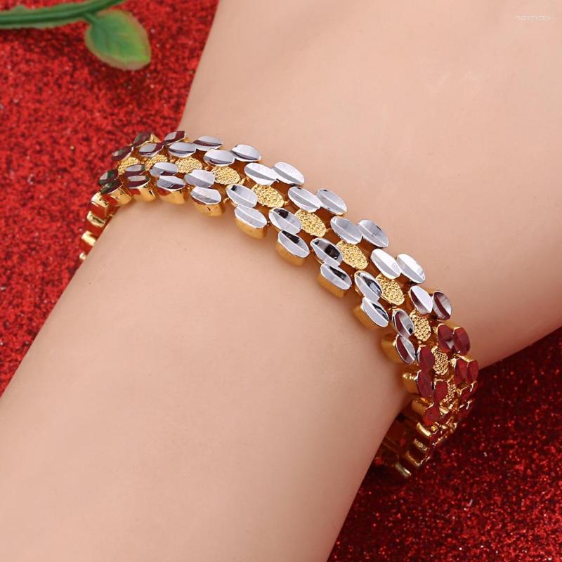 

Link Bracelets Womens Mens Bracelet Brass Jewelry Gold Color
