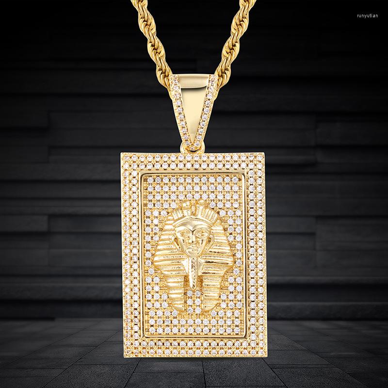 

Pendant Necklaces 1 Hip Hop Iced Out Bling Pharaoh Micro Pave Zircon Charm Necklace Vintage Jewelry Fashion Gifts For Men