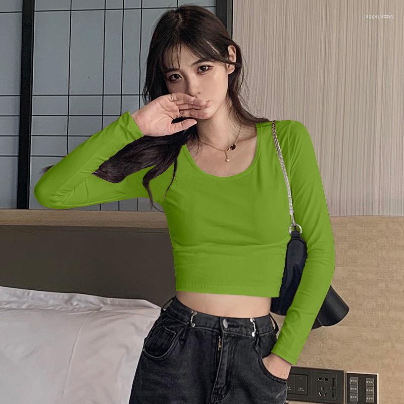 

Women's T Shirts Pure Cotton Casual Long-sleeved Autumn And Winter Square Collar Solid Color Blouse Gray, Black