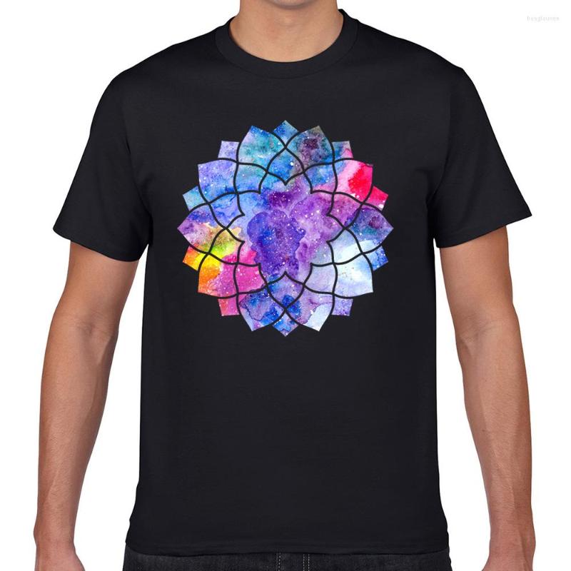 

Men' T Shirts Tops Shirt Men Chakra Sahasrara Sexy Harajuku Geek Cotton Male Tshirt Fa001, Black