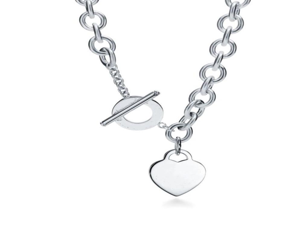 

tiff Return to Heart Tag Toggle necklace 925 Sterling Silver pendant necklaces female jewelry exquisite craftsmanship official log8355649