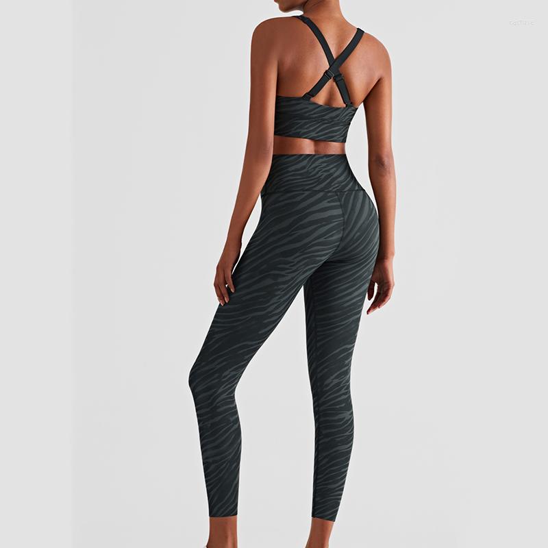 

Active Sets Womens Two Peice Yoga Suit Gym Sport Women Tie Dry Shockproof Bra Sexy Back High Waist Leggings Fitness Sportwear Set, Ink printing dyeing