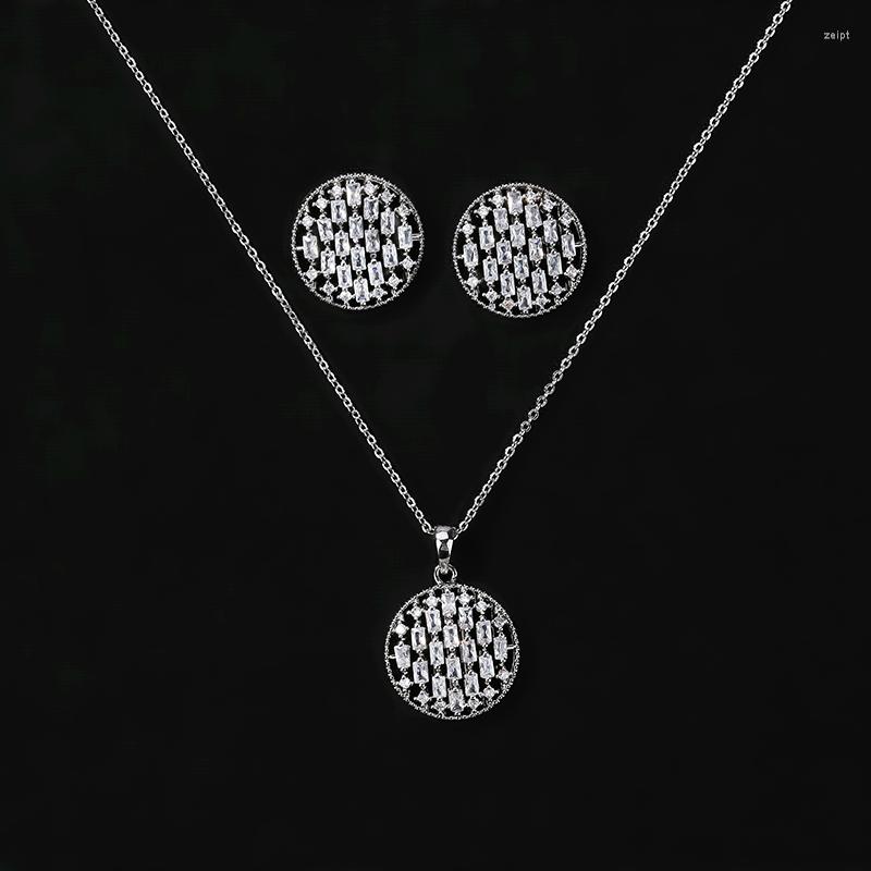 

Necklace Earrings Set Jewelry HADAYANA Temperament Elegant And Women Wedding Fashion Party Zircon CN1218 Conjunto De Joyas, Picture shown
