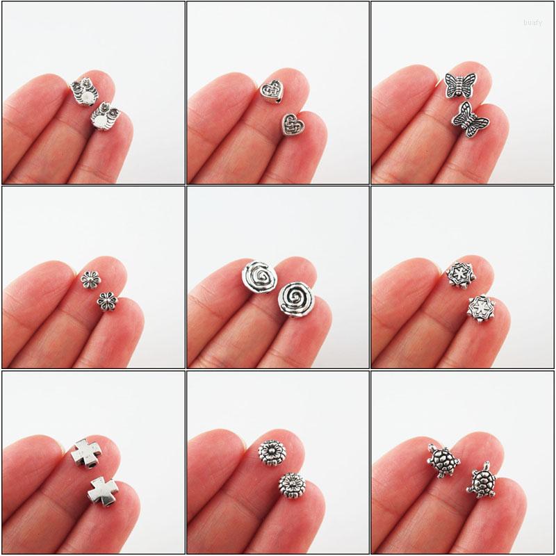 

Charms Fashion Flower Animal Butterfly Tortoise Heart Cross Spacer Bar Beads Tibetan Silver Plated