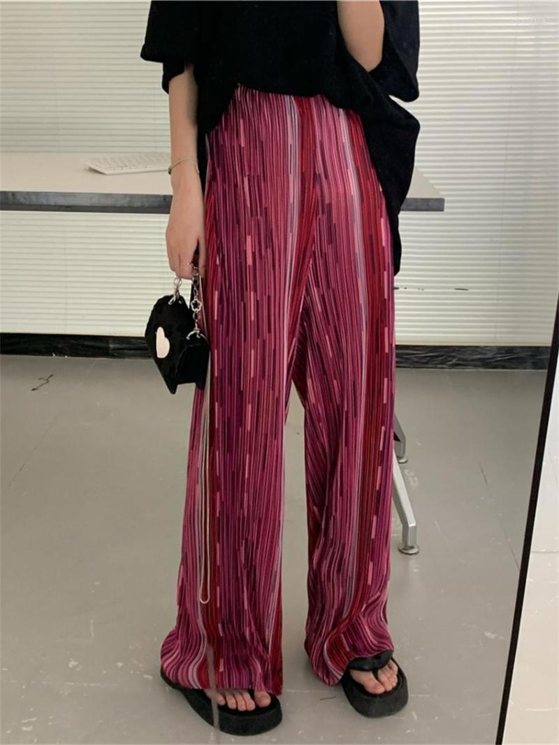 

Women's Pants HziriP Wide Leg Tie-Dying Loose Women High Waist Casual Summer Vintage 2022 OL Chic All Match Full Length Trousers, Blue