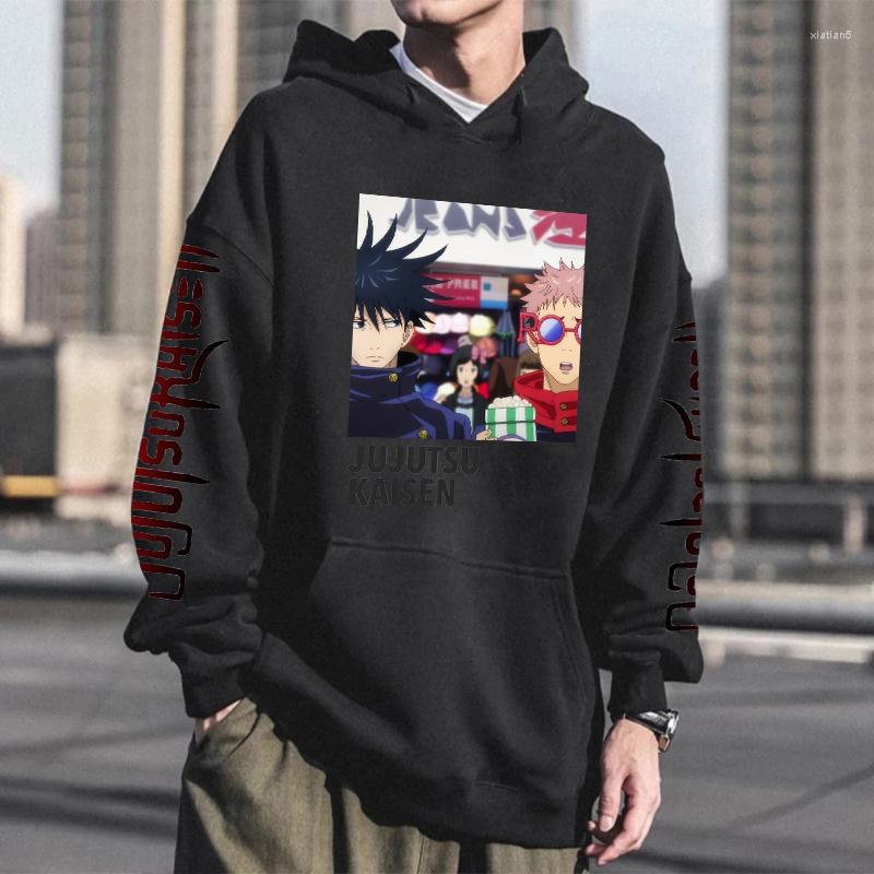 

Men's Hoodies Anime Jujutsu Kaisen Kawaii Itadori Yuuji Graphic Printed Sweatshirts Women Fashion Harajuku Cartoon Winter Warm, Blue