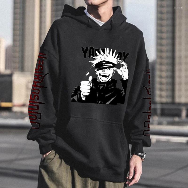 

Men's Hoodies Funny Janpanese Anime Jujutsu Kaisen Gojo Satoru Eyes Winter Harajuku Pullover Fashion Plus Size Male, Blue