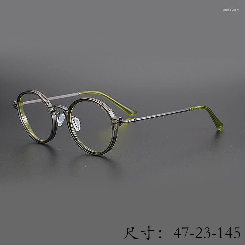 

Sunglasses Frames Limited Edition Vintage Ultralight Titanium-acetate Eyeglass Frame Precision Type Retro Round Eyewear Women Man Original