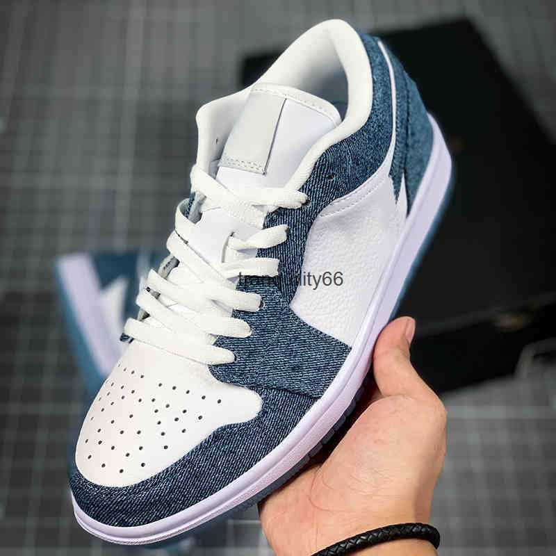 

5A Shoes Jumpman 1 low cowboy blue white Basketball 1s Designer Sport running 315921-141, #1