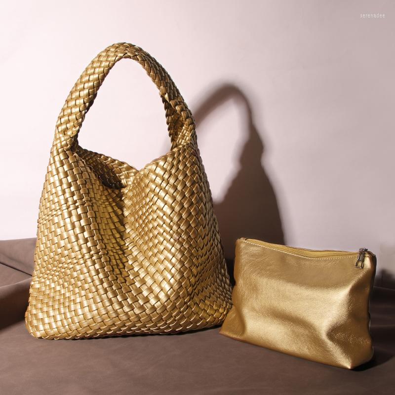 

Evening Bags Golden Bag For Women Travel On Holiday Beach Fashion Designer Handbags And Purses Knitting Hobo Shoulder