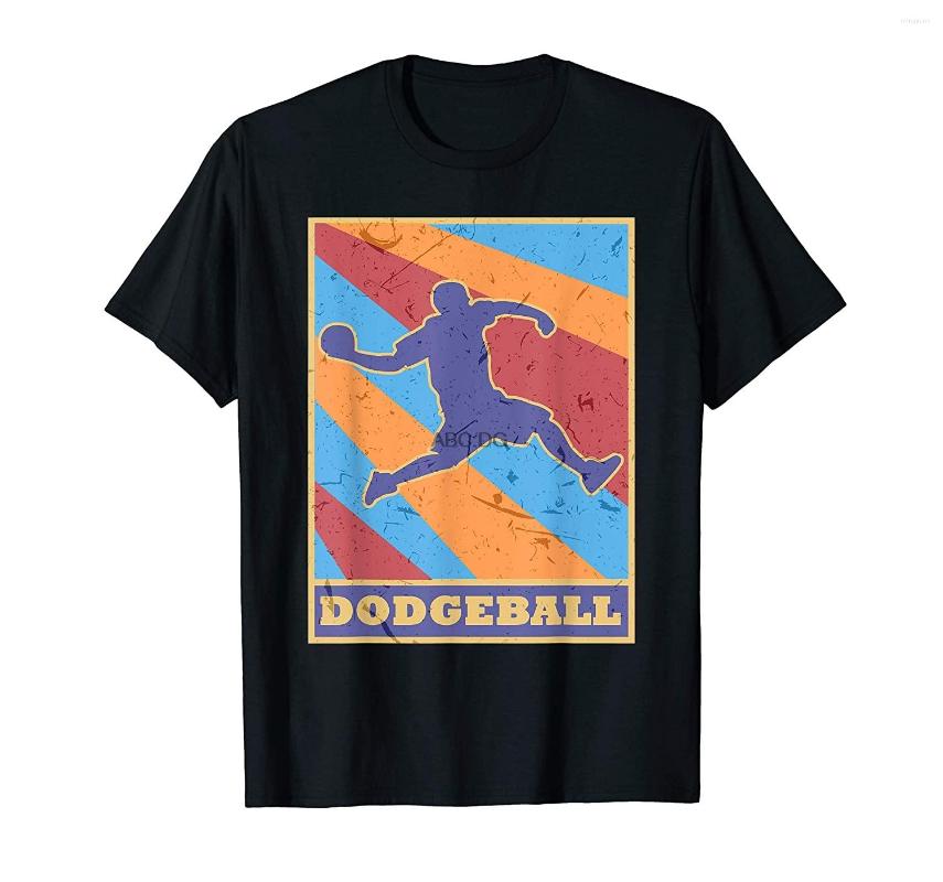 

Men's T Shirts Dodgeball Vintage Retro Colors Player Thrower Throwing T-Shirt, Men-white