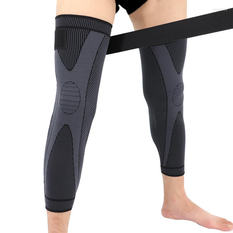 

Knee Pads 1 Pcs Compression Support Black Lengthen Stripe Sport Sleeve Protector Elastic Long Kneepad Brace Volleyball Running, Only bandage