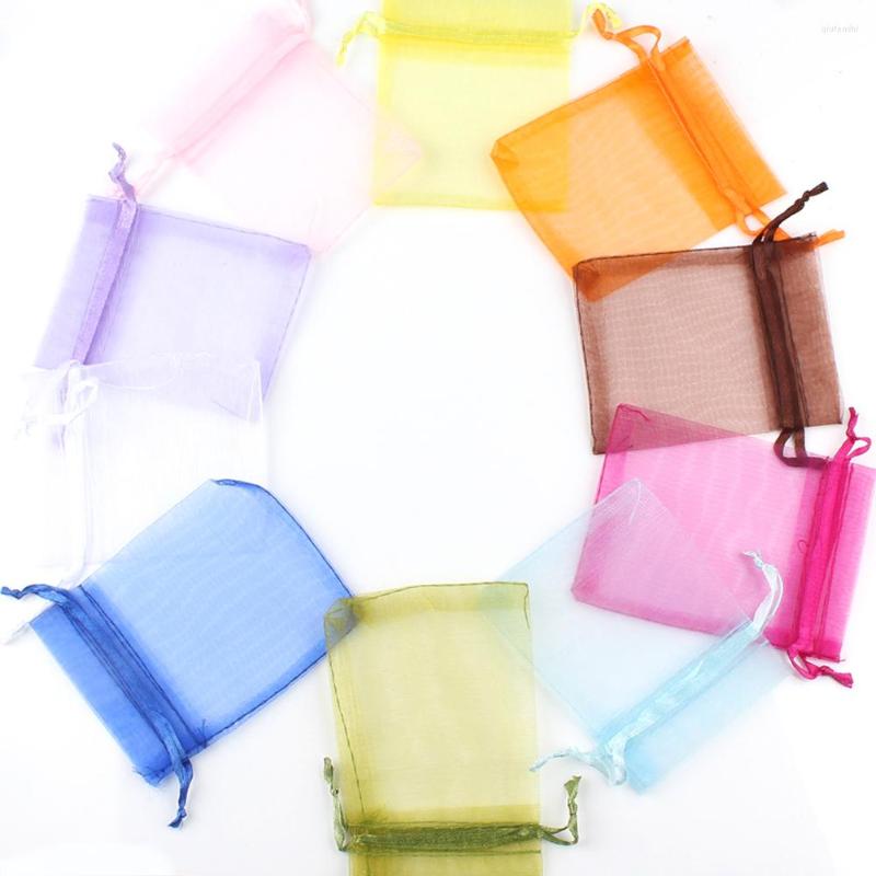 

Jewelry Pouches 50Pcs Mixed 7x9/9x12/10x15cm Silk Bags Display & Gift Candy Wedding Party Decoration Drawable Packaging Bag