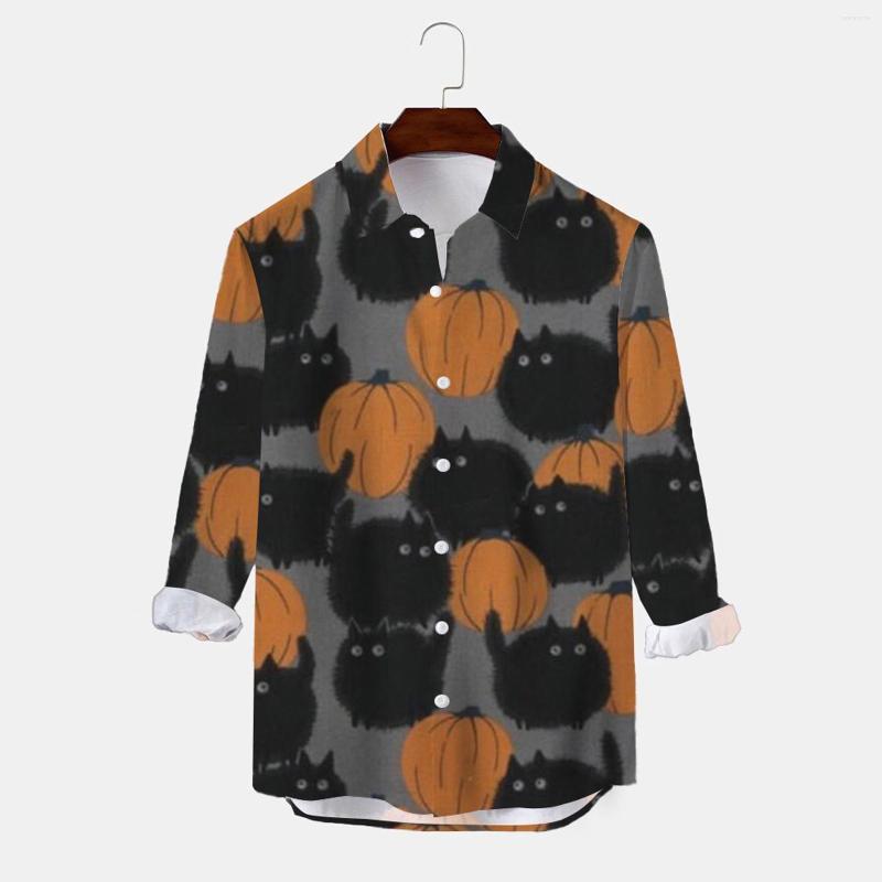 

Men's Casual Shirts Corduroy Men Autumn Winter Single Breasted Lapel Full Print Beach Long Men's Tees Sleeve Active Shirt Mens, Grey