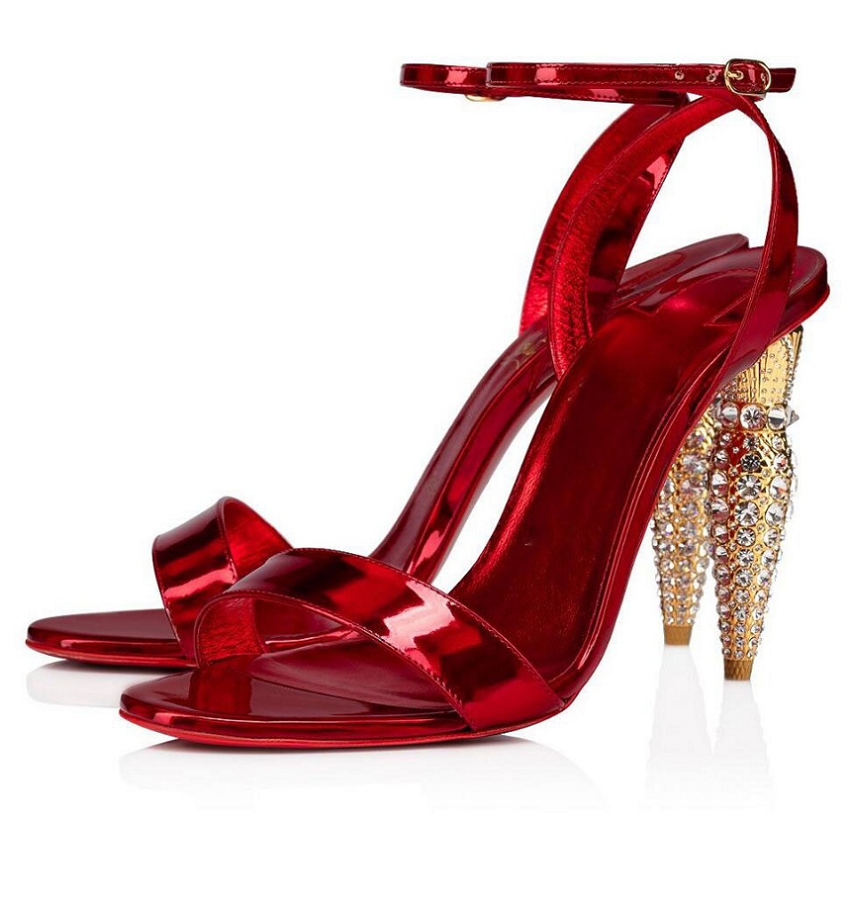 

Elegant Brand Lipstrass Queen Sandals Shoes Women Lipstick Sculptural Heels Patent Leather Nude Black Party Wedding Dress Lady Pumps EU35-44