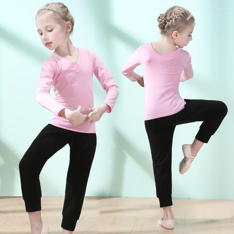 

Stage Wear Children's Dance Dress Autumn And Winter Long Sleeve Girls' Training Set Latin For Children, Black