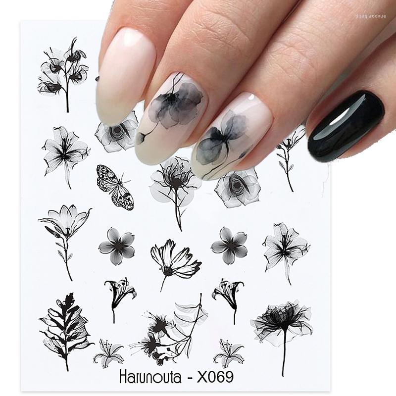 

Nail Stickers Harunouta Spring Summer Simple Flower Leaf Tree Water Decals Butterfly Slider Watermarks Decoration Art Manicures, X069