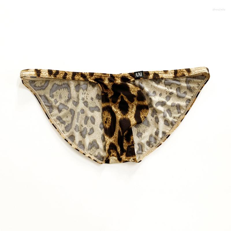 

Underpants Ice Silk Printed Men's Underwear Low Waist Elastic SEXY Briefs Tight Fitting U-Convex Pouch Comfortable, Crocodile pattern