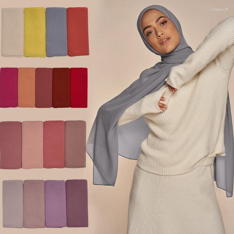 

Ethnic Clothing 72x175cm Muslim Chiffon Hijab Scarf Shawls Women Solid Color Head Wraps Islamic Hijabs Scarves Ladies Foulard Femme Veil