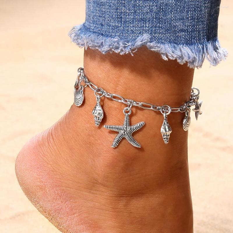 

Anklets Women Anklet Fashion Beach Style Starfish Shell Decor Foot Jewelry Leg Chain Ankle Accessories