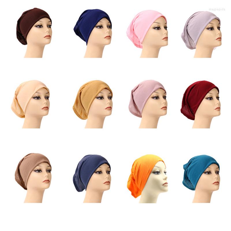 

Ethnic Clothing 24x24cm Modal Headscarf 12-color Monochrome Jersey Head Circle Base Cap