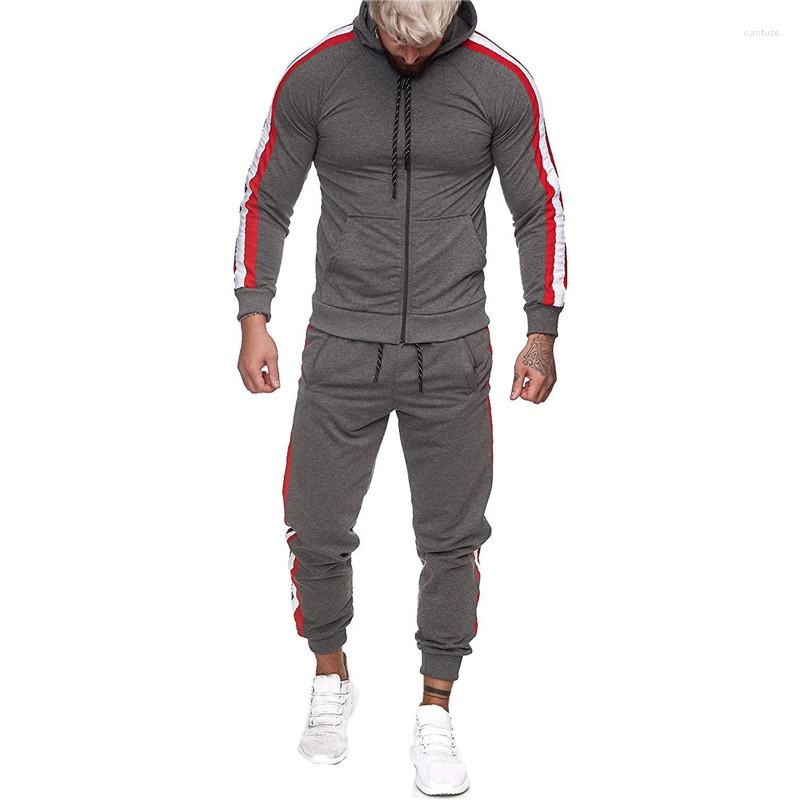 

Active Sets 2 Pieces Suit Set Long Sleeve Hooded Pullover And Pants For Men Red/Black/Dark Gray/Light Gray