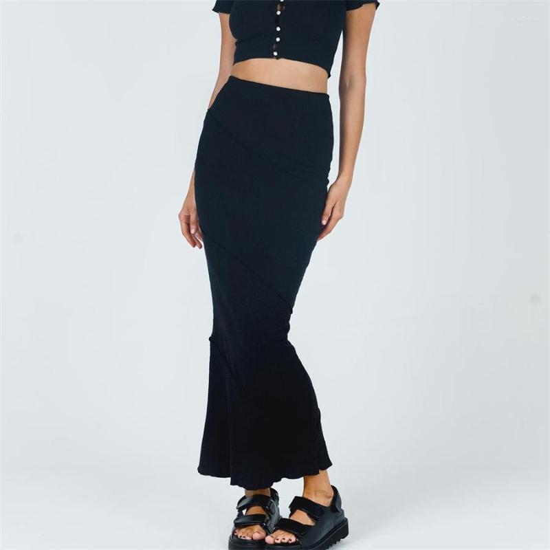 

Skirts Fall Winte Elastic High Waist Long Elegant Fashion Women Ladies Wrap Bodycon Pencil 2022 Solid Color, White
