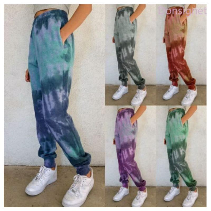 

Women' Pants Donsignet Women' Fashion Spring And Autumn Temperament Casual Sweatpants Women Tie-dye Printing Small Feet Lantern, Burgundy