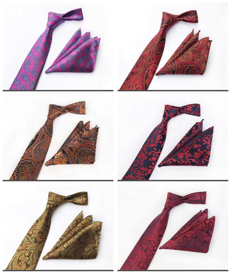 

Bow Ties Unique Design Business Men's Retro Tie Handkerchief Accessories Set 2022 Elegant Atmosphere Pocket Towel