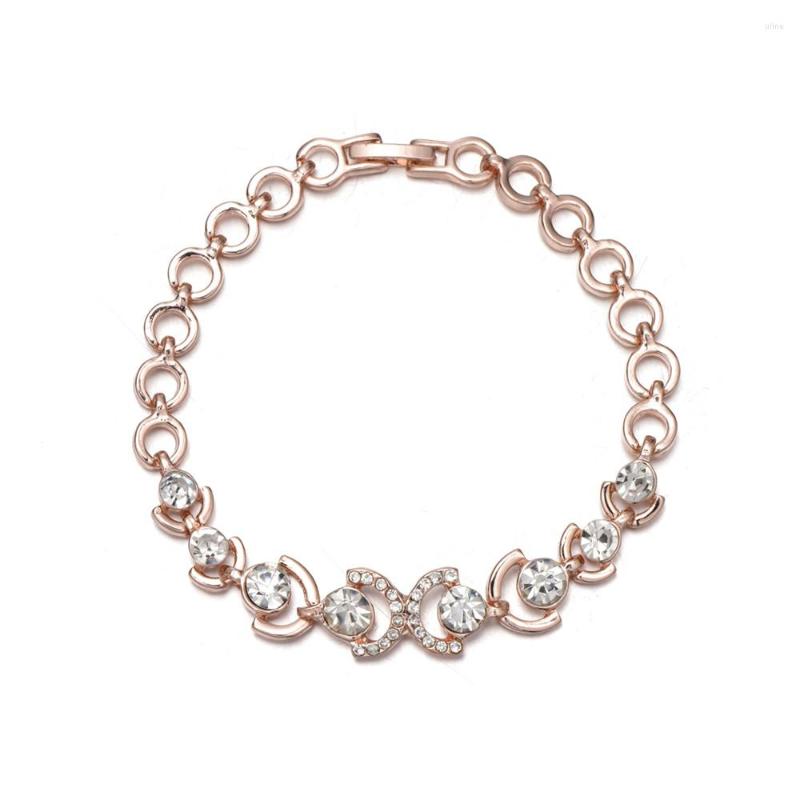 

Link Bracelets Gold And Crystal For Women European & American Romantic Bracelet Classic Jewelry B162