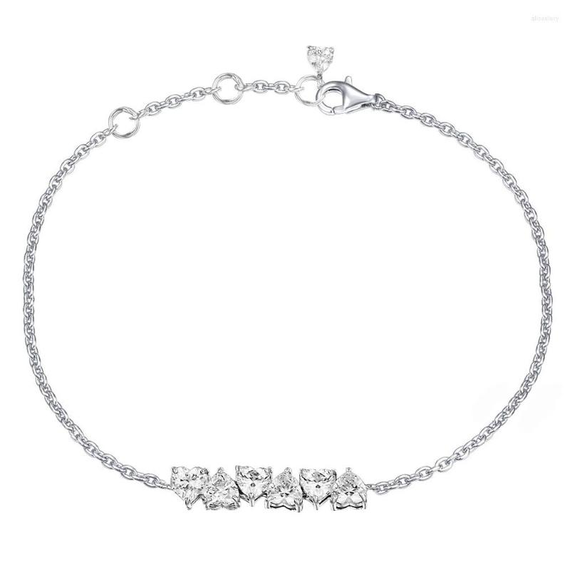 

Charm Bracelets QANDOCCI Sparkling Endless Hearts Chain For Women 925 Sterling Silver Original Jewelry Making 2022