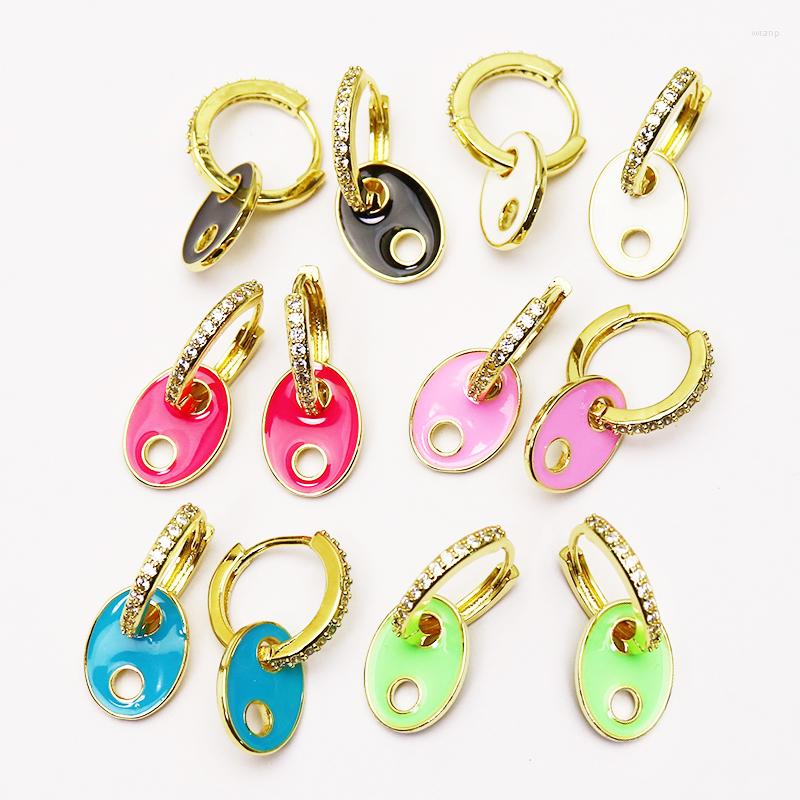 

Dangle Earrings 5 Pairs Emanel Pig Nose Jewelry Fashion Colorful For Women Gift 51237