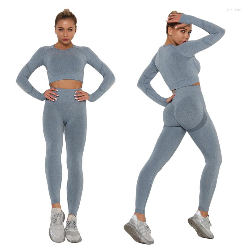 

Active Sets Women Workout Sports Outfit Fitness Set High Waist Clothes Woman Activewear For Seamless Yoga Suit, White 2pcs