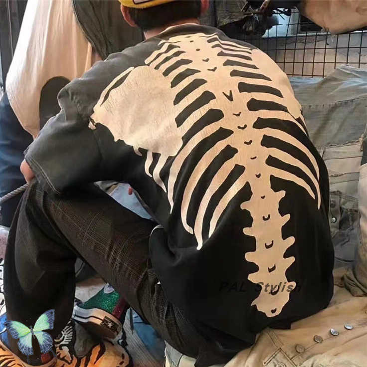 

Men's T-Shirts KAPITAL T Shirt Heavy Fabric Patchwork Vintage Reversible KAPITAL T-shirt Skeleton Tee G230307, Reversible 2